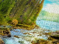 Enjoy Puzzle puzzle A Log Cabin by the Rapids - 1000 pezzi adulti-2
