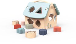 Speedy Monkey - Puzzle di classificazione a forma di casa con 8 blocchi - 19,5x17x18,5cm