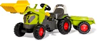 Rolly Toys trattore a pedali CLAAS AXOS 240 con pala e rimorchio giocattolo