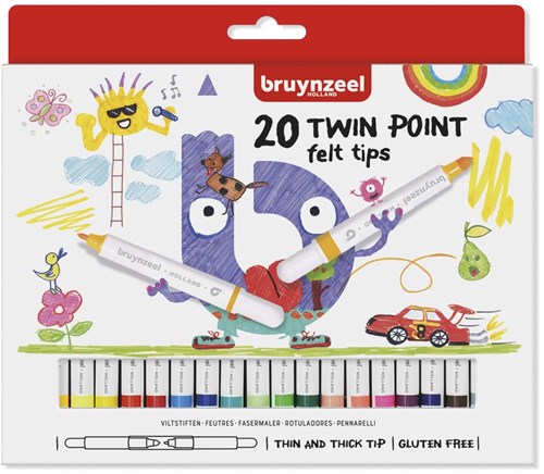 Bruynzeel pennarelli divertimento colorare Twin Tip Points 20 pezzi