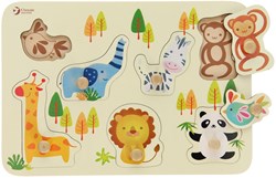 Classic World puzzle animali in legno - giocattolo educativo con pomelli