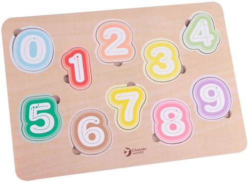 Classic World puzzle in legno numeri giocattolo educativo imparare a contare-2