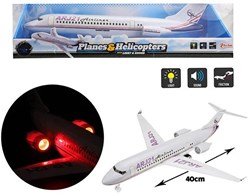 Toi-Toys aereo passeggeri frizione bianco con luci e suoni 40 cm giocattolo
