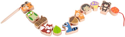 Classic World perline in legno da infilare animali del bosco giocattolo educativo-2