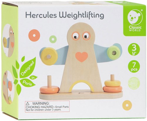 Classic World bilancia in legno giocattolo educativo Ercole 7 pezzi bambini