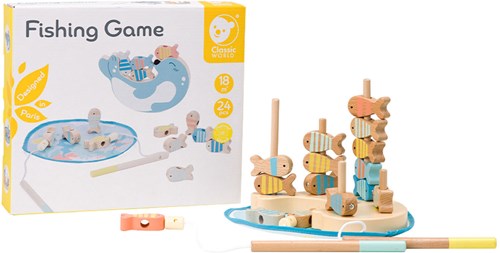 Classic World gioco di pesca in legno foca - giocattolo educativo 24 pezzi-2