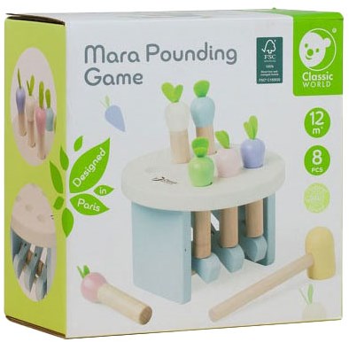 Classic World panca martello in legno giocattolo educativo - colpisci le carote