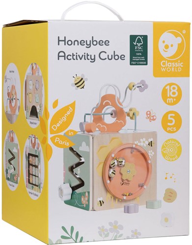 Classic World cubo attività in legno ape - giocattolo educativo bambini