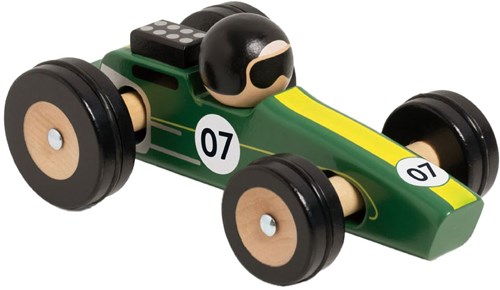 Classic World auto da corsa in legno giocattolo Silverstone per bambini-2