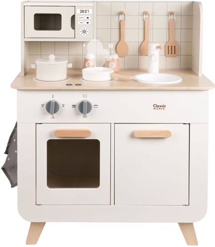 Classic World cucina in legno chef 11 pezzi cucina giocattolo bianca