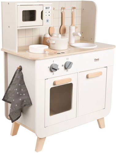 Classic World cucina in legno chef 11 pezzi cucina giocattolo bianca-2