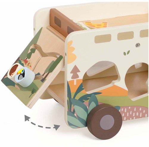 Classic World auto safari in legno con forme - giocattolo educativo-3