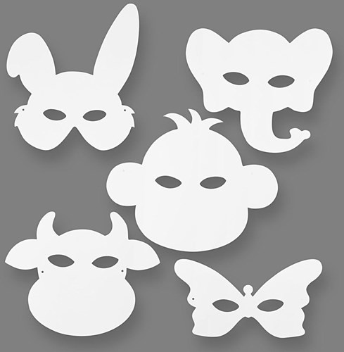 Creativ Company maschere animali kit creativo cartone bianco 16 pezzi - maschere bambini