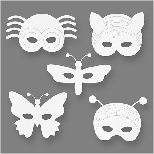 Creativ Company maschere di insetti in cartone set creativo 16 pezzi bianco