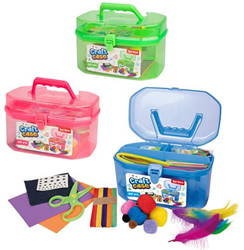 Toi-Toys set creativa scatola giocattolo 200 pezzi con contenitore