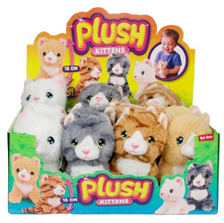 Toi-Toys gatti di peluche 15 cm - set di 12 pezzi in esposizione