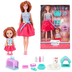 Toi-Toys bambola adolescente Lauren con set cane e accessori per bambine