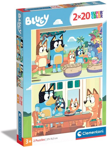 Clementoni puzzle Bluey 2x20 pezzi - puzzle bambini cartone