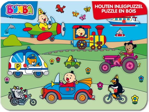 Bumba puzzle in legno a incastro veicoli giocattolo educativo per bambini