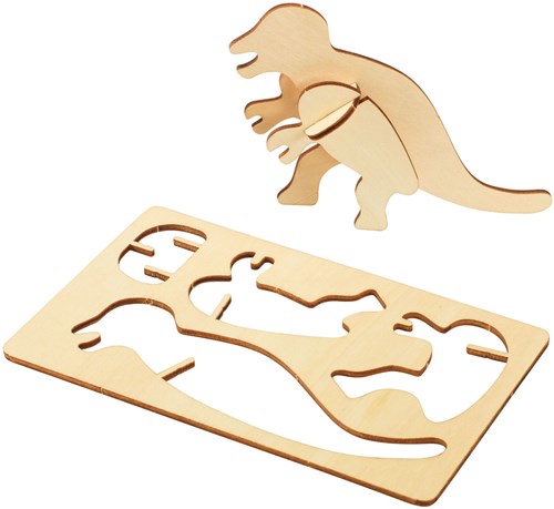 Colorations kit costruzione dinosauro 3D in legno - set di 4 puzzle creativi