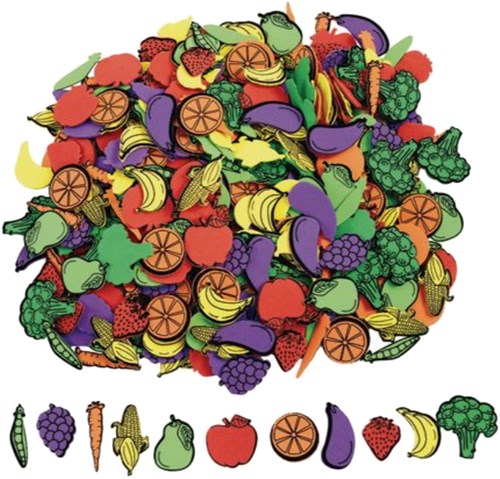 Colorations adesivi in schiuma verdura e frutta - set creativo 500 pezzi