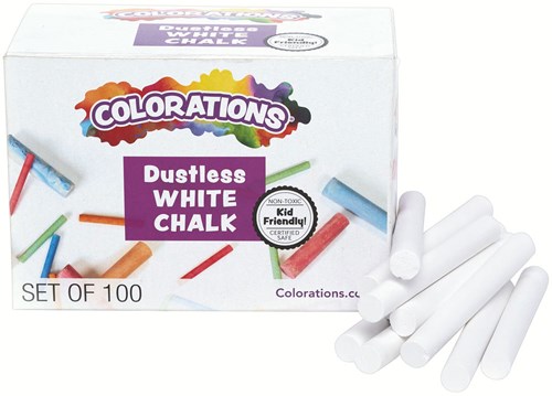 Colorations gesso bianco senza polvere 100 pezzi - gesso per lavagna-2