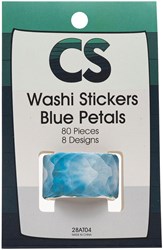 Colorations washi stickers petali di fiore blu - set creativo 80 pezzi