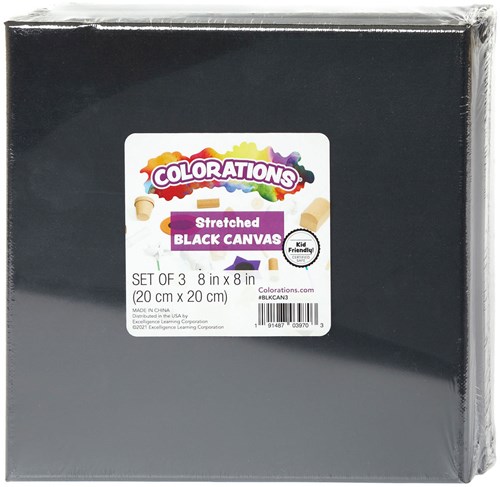Colorations tela nera superficie pittorica 20x20cm set di 3 - giocattolo creativo