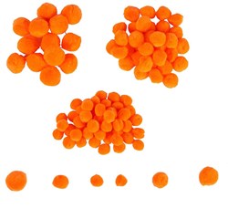 Colorations mini pompon arancioni materiale creativo 100 pezzi per bambini