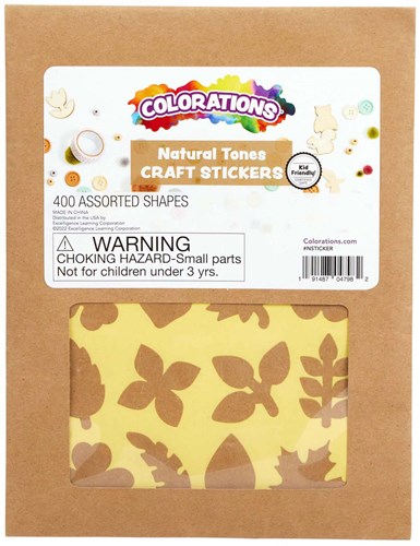 Colorations adesivi botanici per lavoretti marroni 400 pezzi carta creativa