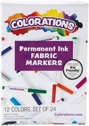 Colorations set pennarelli per tessuti - marker permanenti per stoffe 12 colori