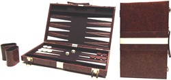 HOT Games Backgammon-koffer marrone in vinile 46x30 cm.