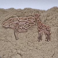Grennn formine albero e giraffa Africa - giocattolo ecologico