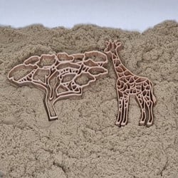 Grennn boom en giraf afrika uitsteker