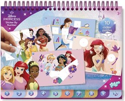 Totum Disney Princess libro di adesivi - libro attività educativo con disegni da colorare