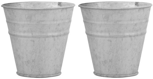 Esschert Design vaso in zinco 14 cm - decorazione da giardino argento-3