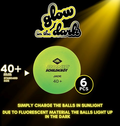 Schildkröt palline da ping pong Glow in the Dark 6 pezzi qualità poly 40+-2
