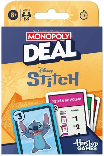 Hasbro gioco di carte Monopoly Stitch edizione Disney per bambini 8+