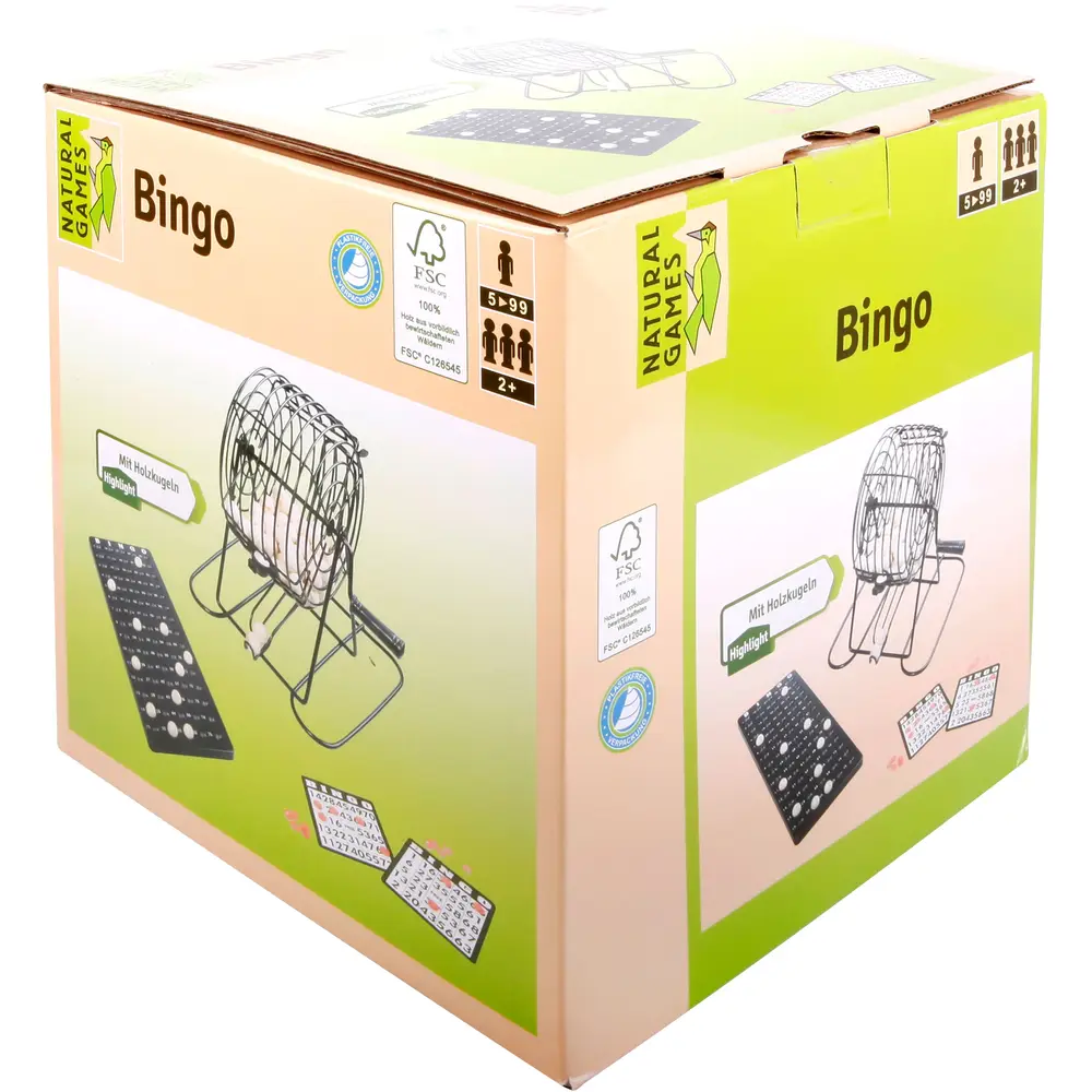 Vedes gioco del bingo con gabbia in metallo e palline di legno per bambini