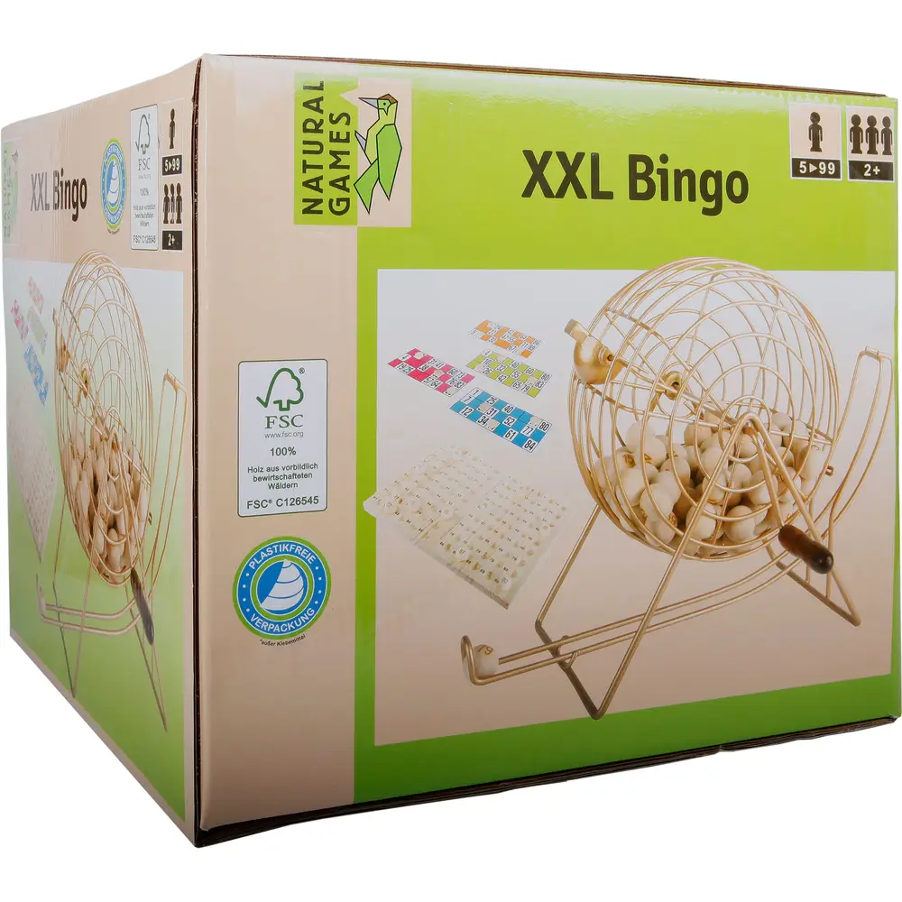 Vedes gioco Bingo XXL con gabbia in metallo e sfere in legno