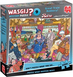 Jumbo puzzle Wasgij Mystery 9 - Grande Rapina al Treno 1000 pezzi cartoon