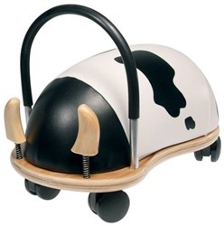 Wheelybug cavalcabile mucca piccolo - giocattolo animale in legno