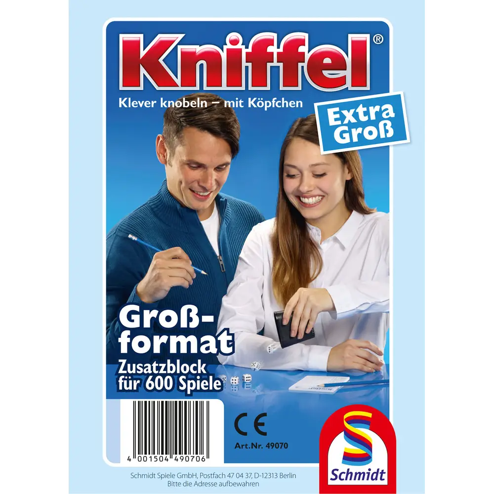 Schmidt blocco segnapunti Kniffel grande 100 fogli gioco dadi