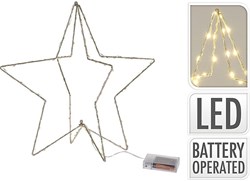 Stella di Natale LED decorazione oro 37 cm luce bianca calda