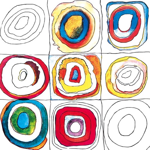 Fridolin set artistico da colorare 4 disegni con cornice 15x15 cm Wassily Kandinksky-2