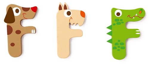 Lettera in legno SCRATCH - F