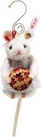 Steiff topo ornamento natalizio grigio chiaro peluche lana edizione limitata
