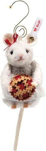 Steiff topo ornamento natalizio grigio chiaro peluche lana edizione limitata