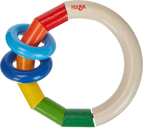 Haba sonaglio in legno Kringelringel - giocattolo colorato per bebè