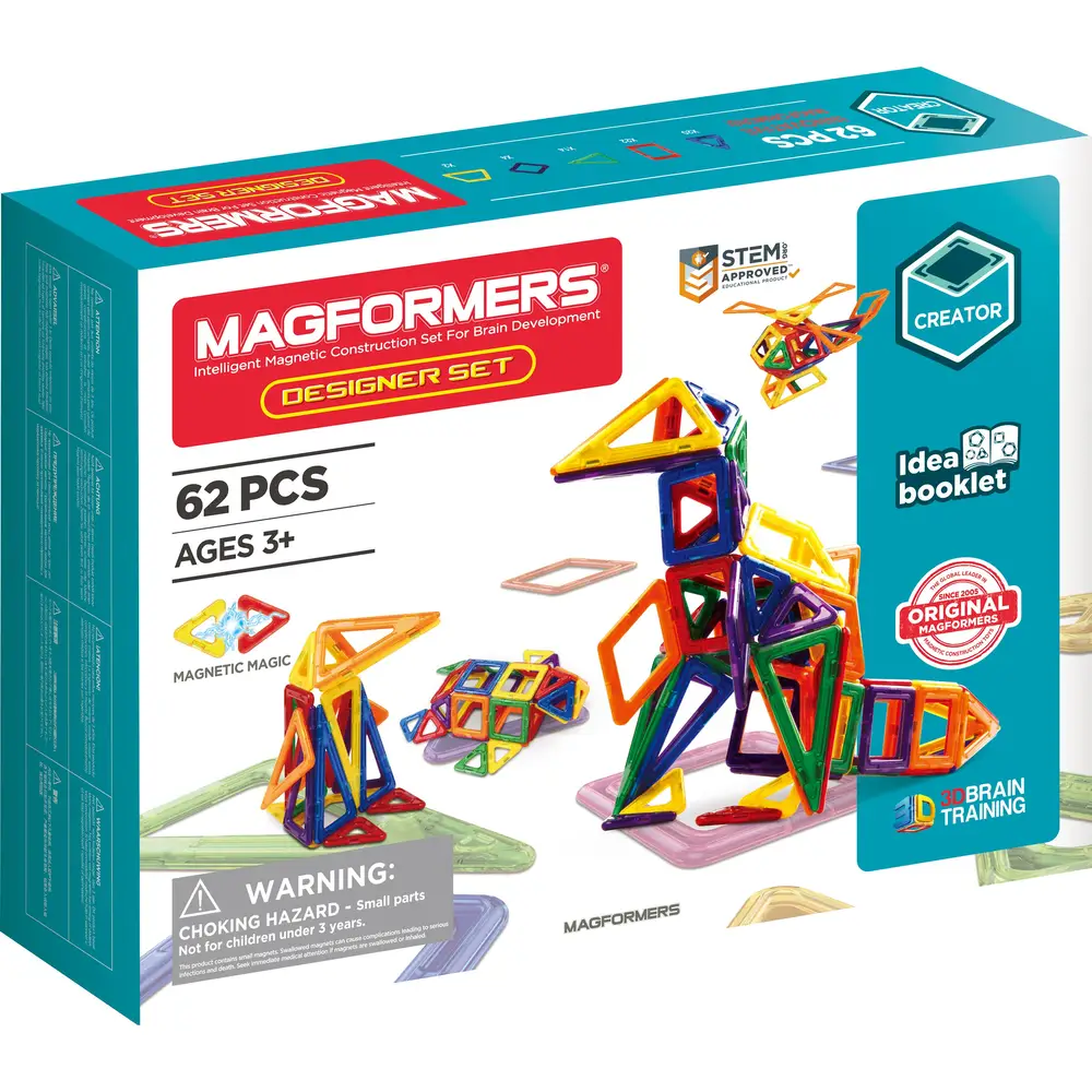 MAGFORMERS giocattolo magnetico Designer Set 62 pezzi educativo